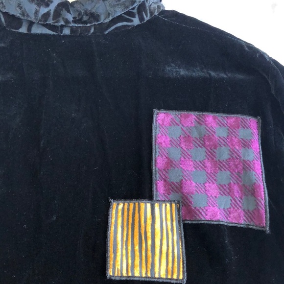 Vintage Max & Mabel patchwork velvet tunic sz M - Picture 11 of 11